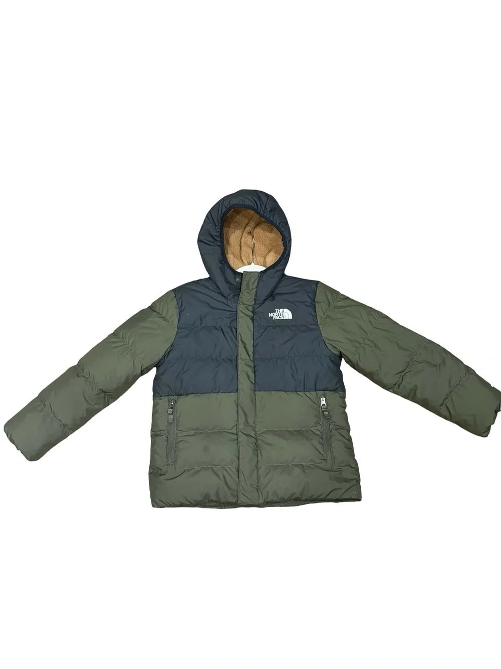 🌿 The‎ North Face Kids 600 Fill Down Puffer Jacket Olive and Black Size Medium